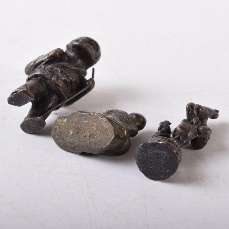 中国　古銅　チベット仏　仏像　人物像など　紙鎮　置物　6点まとめて　C　7455