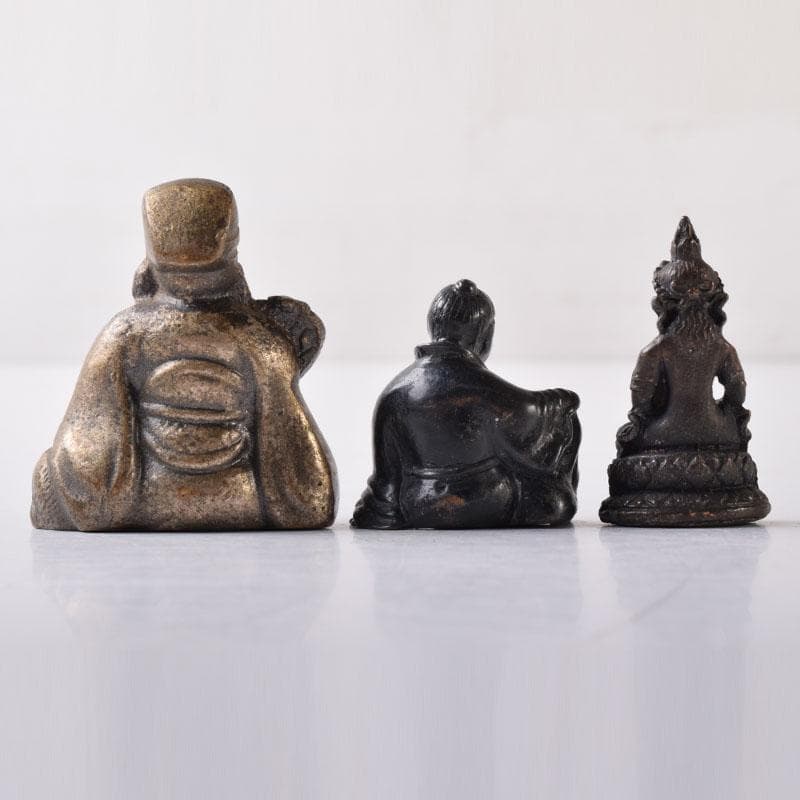 中国　古銅　チベット仏　仏像　人物像など　紙鎮　置物　6点まとめて　C　7455