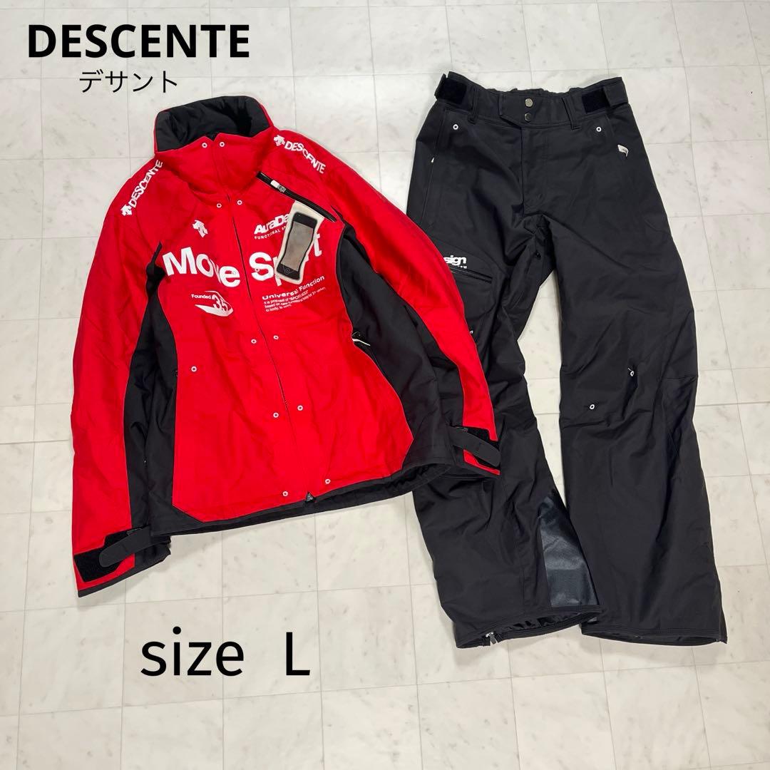 DESCENTE スキーウエア メンズ L ウエア上下 ムーヴスポーツ 赤