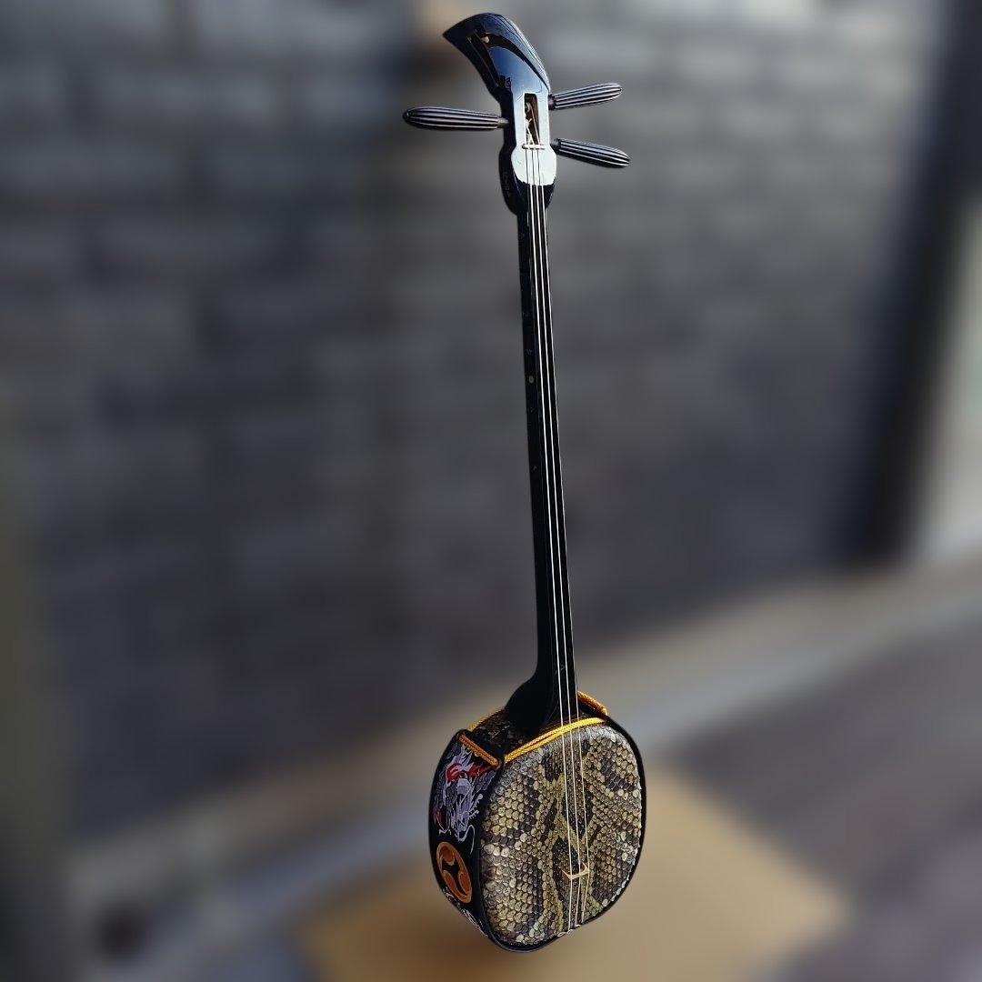 米須三線店 黒塗り強化二重貼り 500g 名店の高級三線