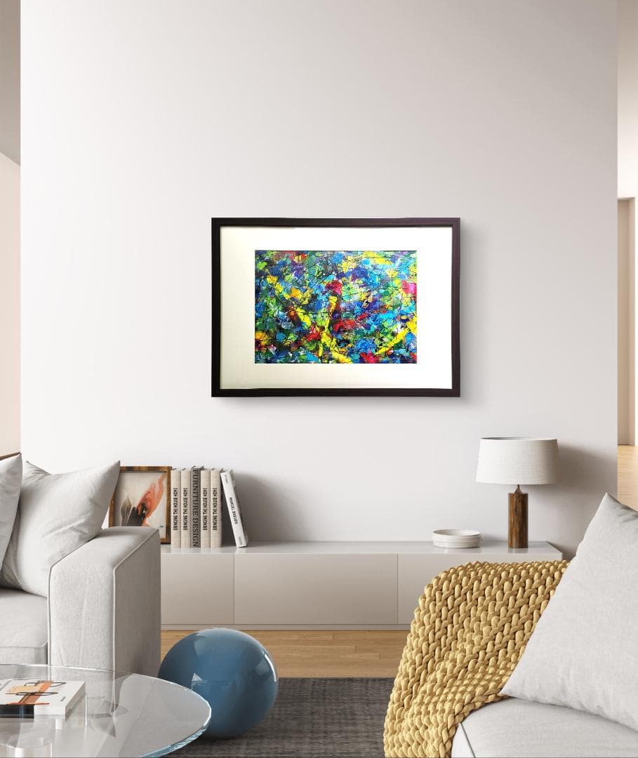 アマゾン・サンクチュアリ / 抽象画 額縁セット 63×46㎝ 原画限り