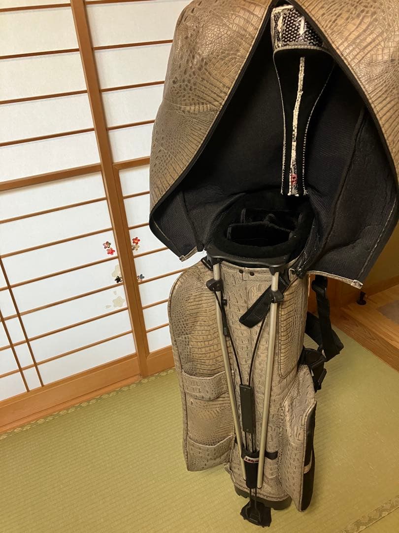 【出品再開】 BELDING スタンド式キャディーバック （クロコ調）