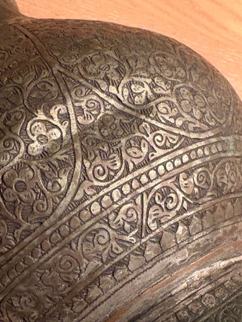 アンティーク金属製瓶silver&copper-inlaid brassvase