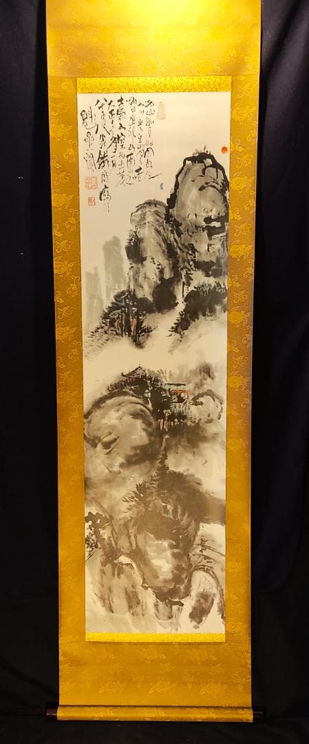 掛軸　富岡鉄斎「詩経天保九如意図」　日本画　掛け軸