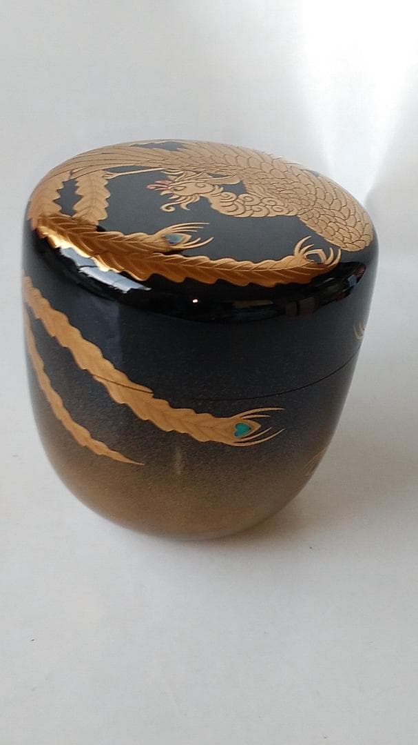 吉田華正 作 鳳凰蒔絵 大棗 螺鈿細工 共箱 共布 栞 漆器 棗 茶道具 新品