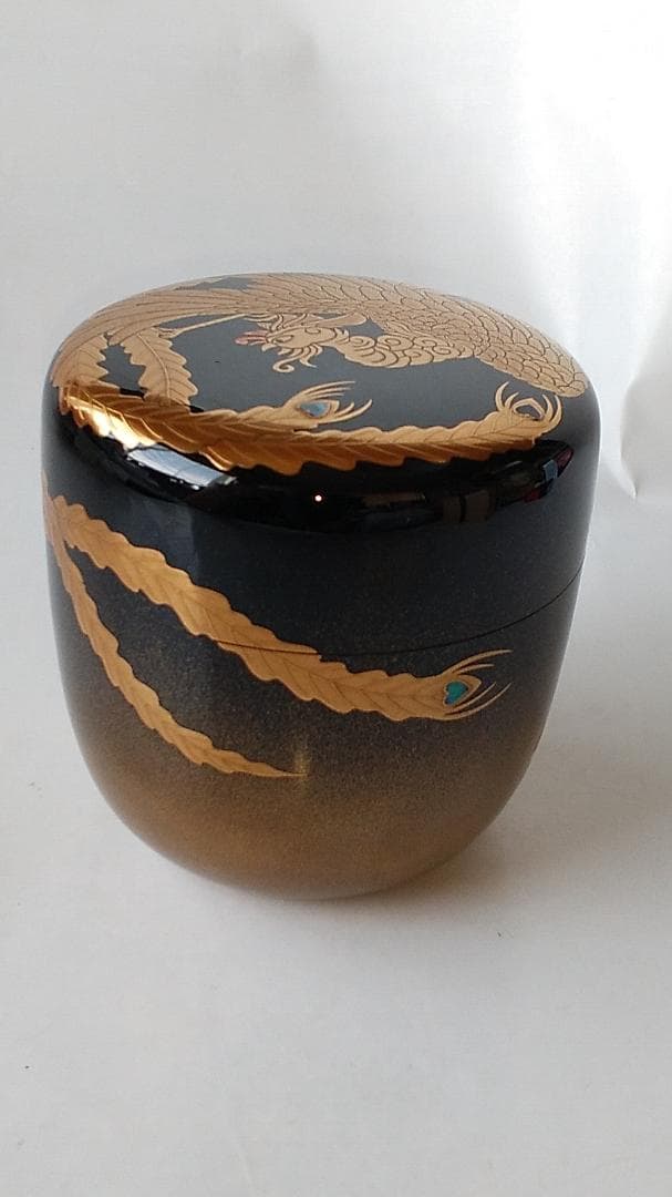 吉田華正 作 鳳凰蒔絵 大棗 螺鈿細工 共箱 共布 栞 漆器 棗 茶道具 新品