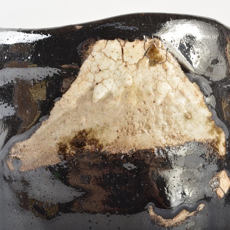 茶道具　尾形乾山造　富士図　黒筒茶碗　極め箱　M　R6620