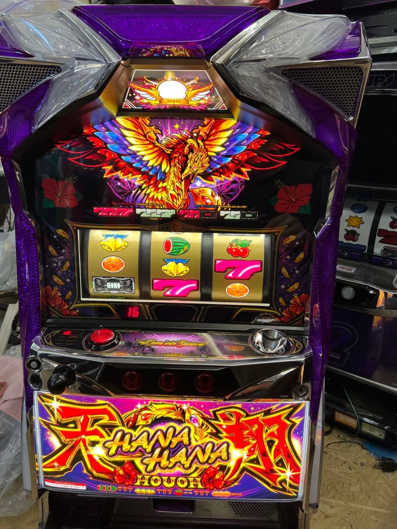 パチスロ実機　ハナハナ天翔　紫パネル　バイブオンオフスイッチ付き