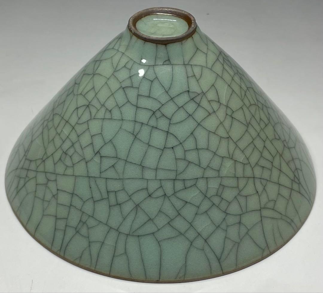 高麗青磁　李朝　茶碗　箱付　X559