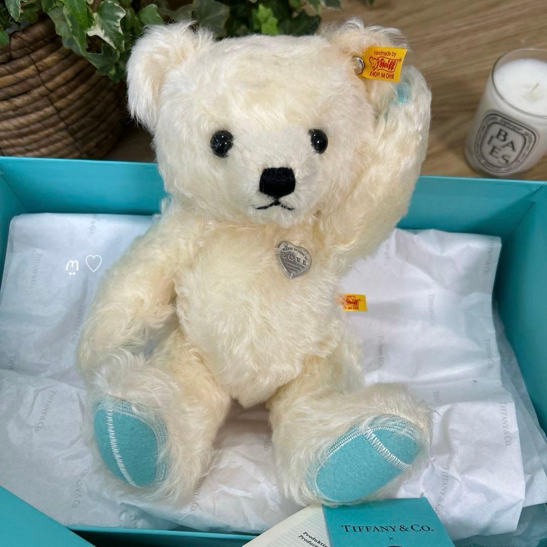 リターントゥティファニーラブテディベア　シュタイフコラボ　ホワイト　ぬいぐるみ