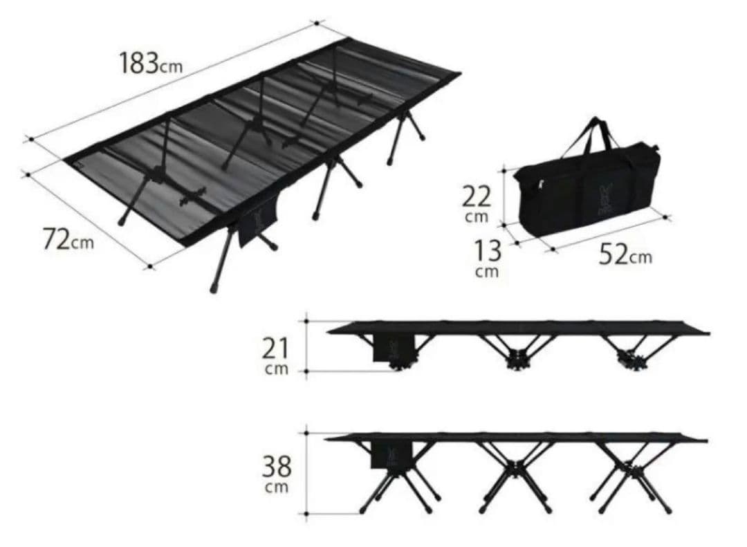 【美品・送料込み】DOD＊コット＊スースーアンダーミー＊CB1-812-BK