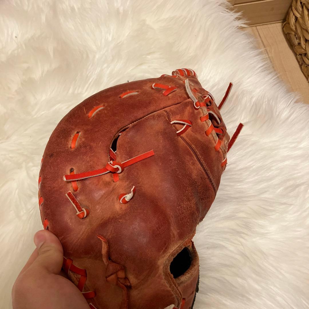 Mizuno 軟式グローブ ブラウン オレンジレース