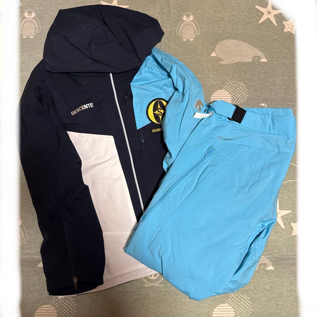 OGSAKA DESCENTE スキーウェア 上下 Mサイズ 紺/白/水色