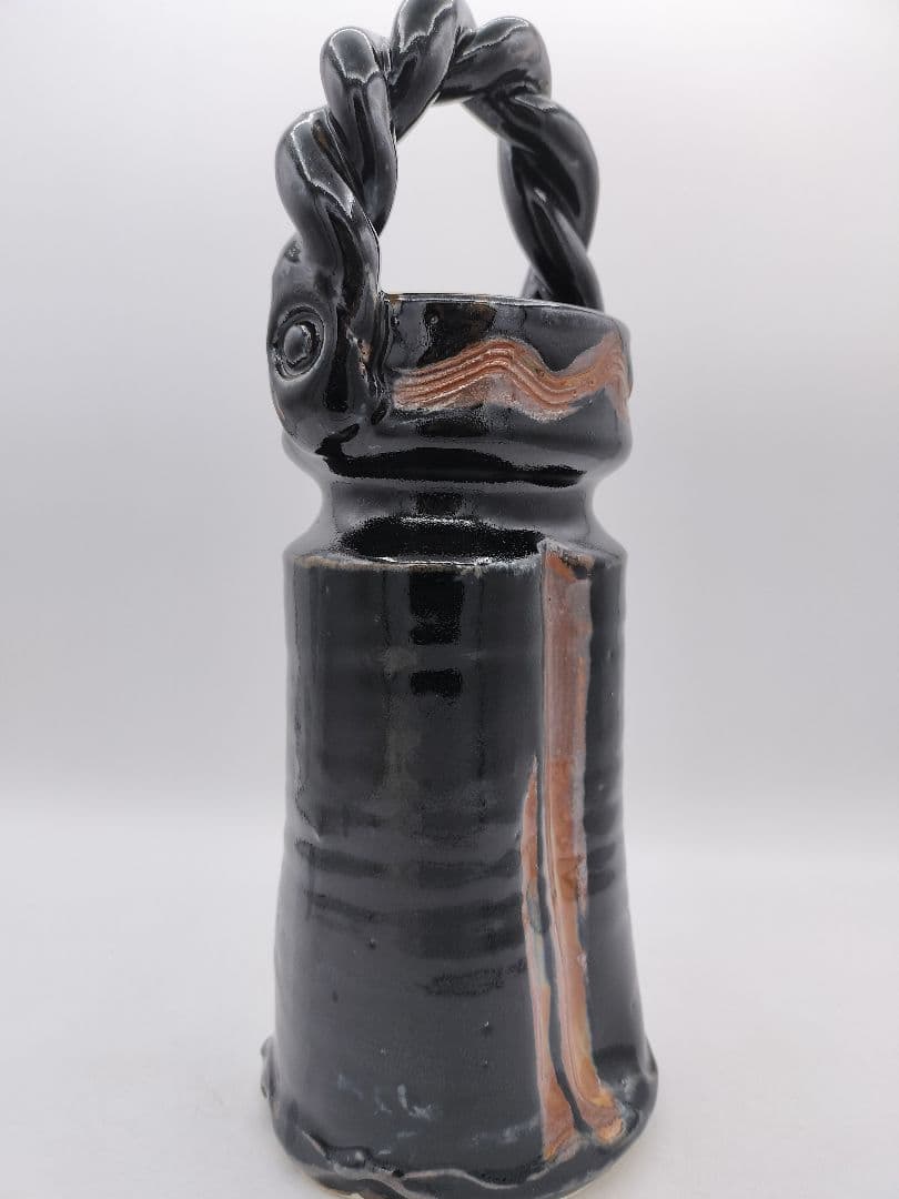 c864 むすび花入 古瀬戸 十三代　山口小左衛門 木箱 茶道具 古物