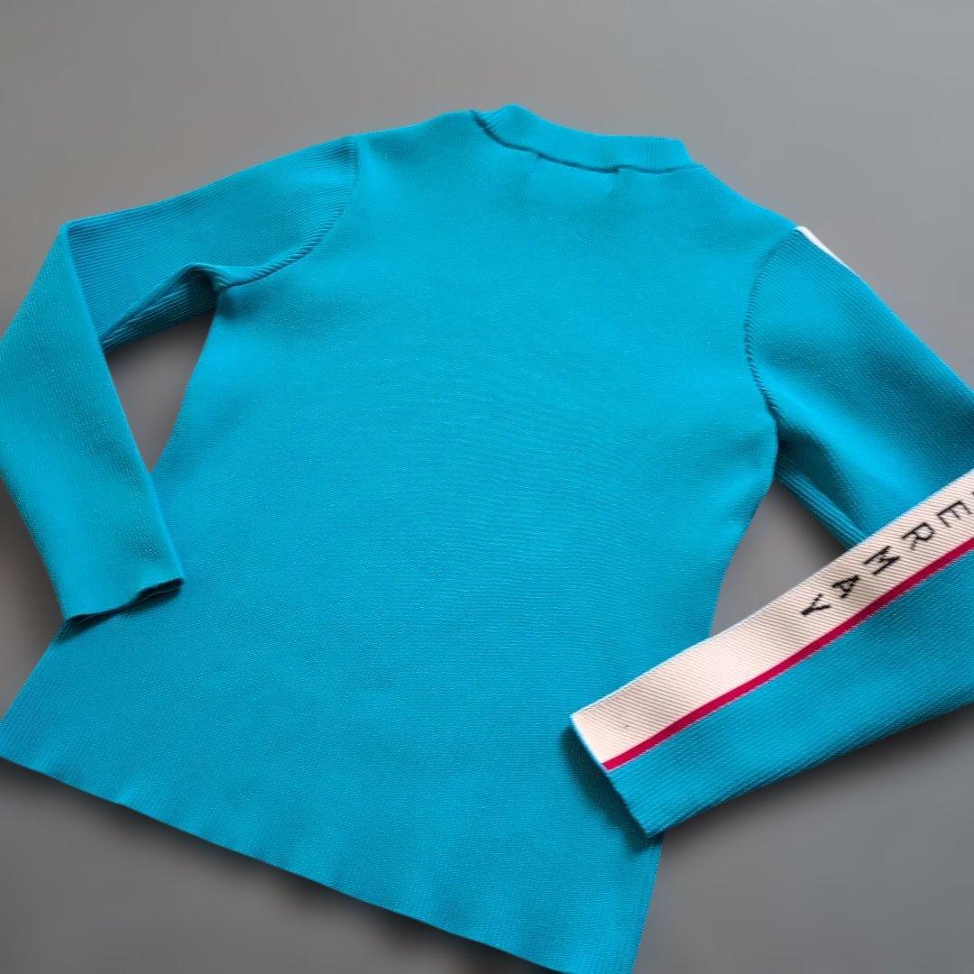 【美品】ディセンバーメイゴルフ　プリーツニットモックネック長袖サイドライン