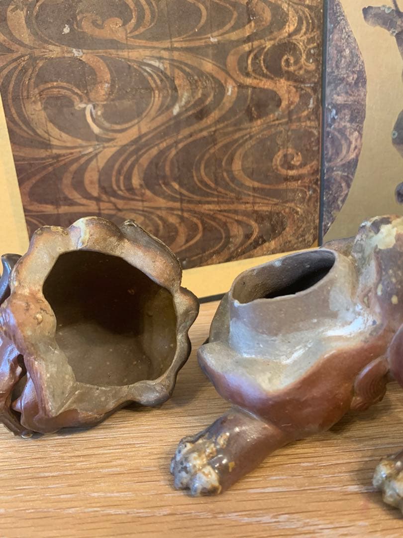 獅子　古備前　西村春湖　香炉 1客　古美術　大珍品
