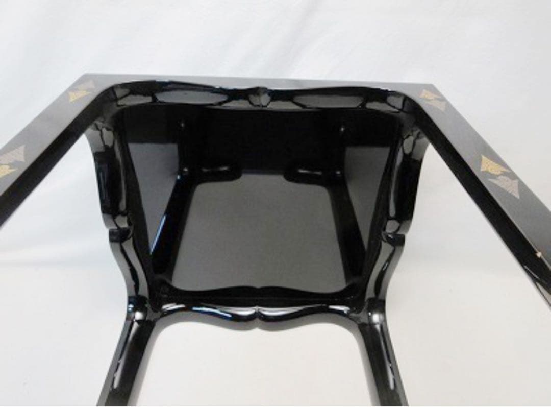 稀少 茶道具 作家物 木製黒真塗 金彩蒔絵 高麗卓 茶棚 水指棚 共箱