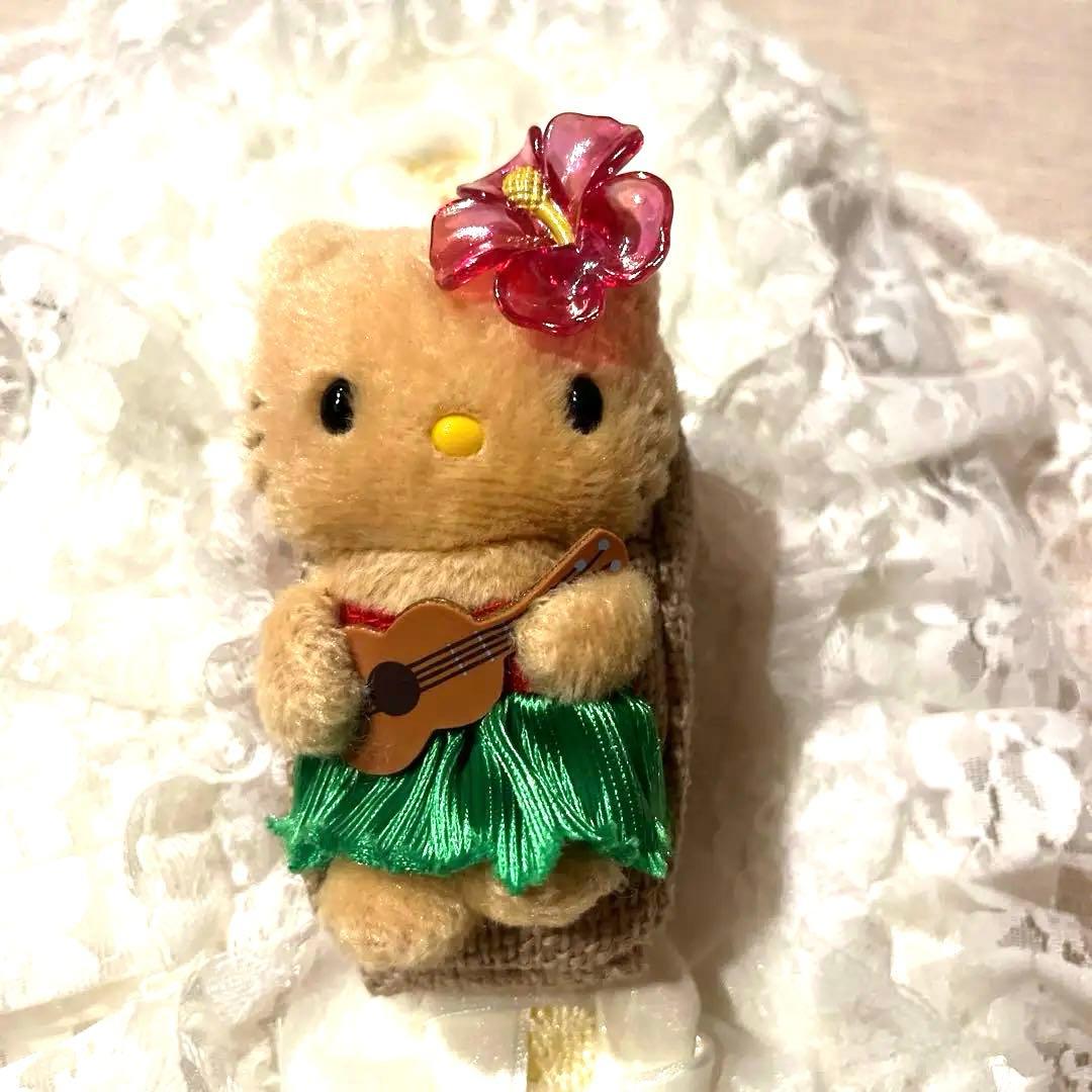 希少‼️日焼けキティ ハワイアン携帯ケースカバー アロハ レア 麻 ハイビスカス