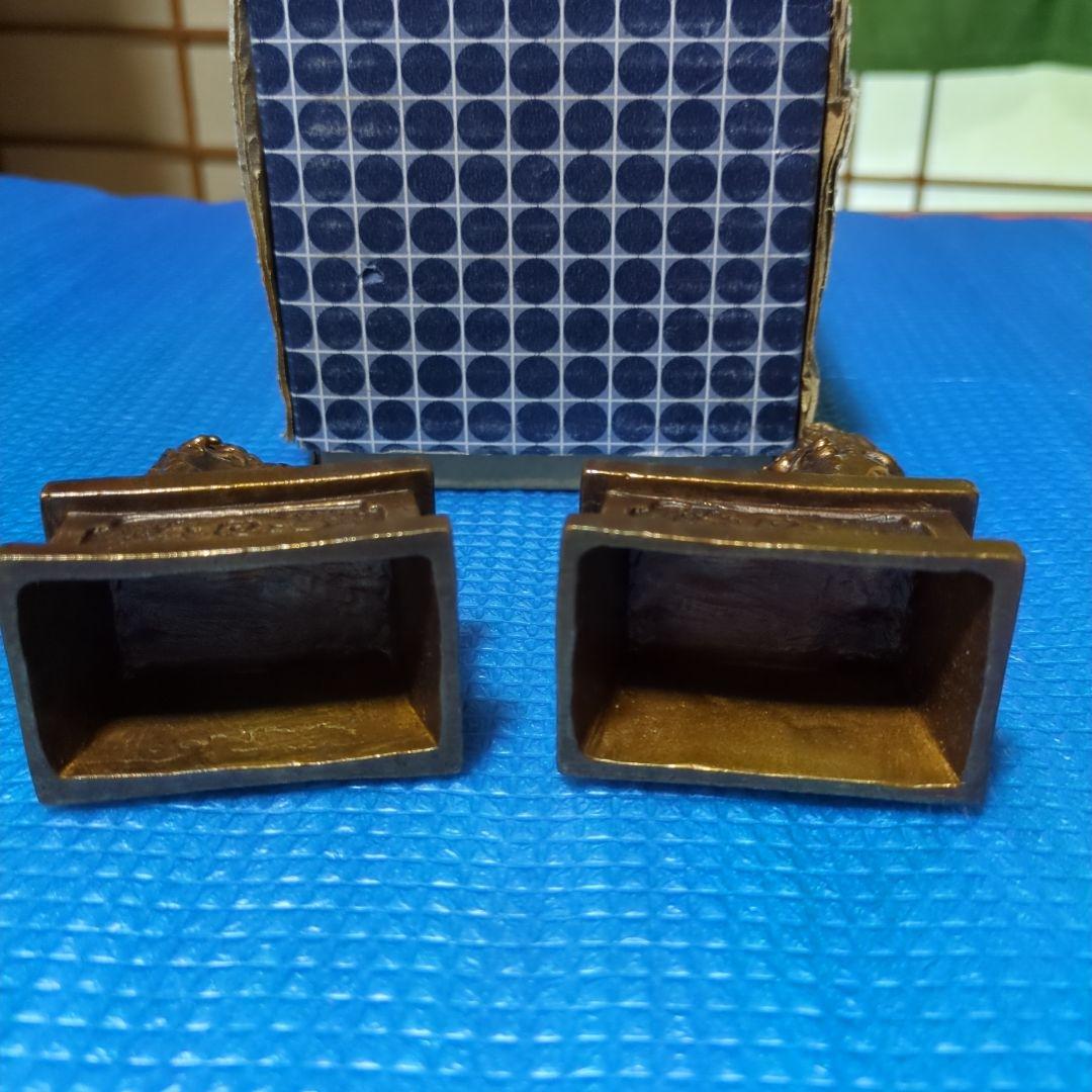 高岡銅器、金属製 、神棚狛犬一対