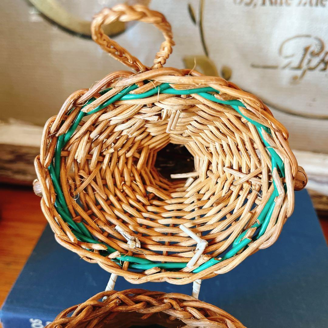 フランス　ブロカント　可愛いウサギのパニエ