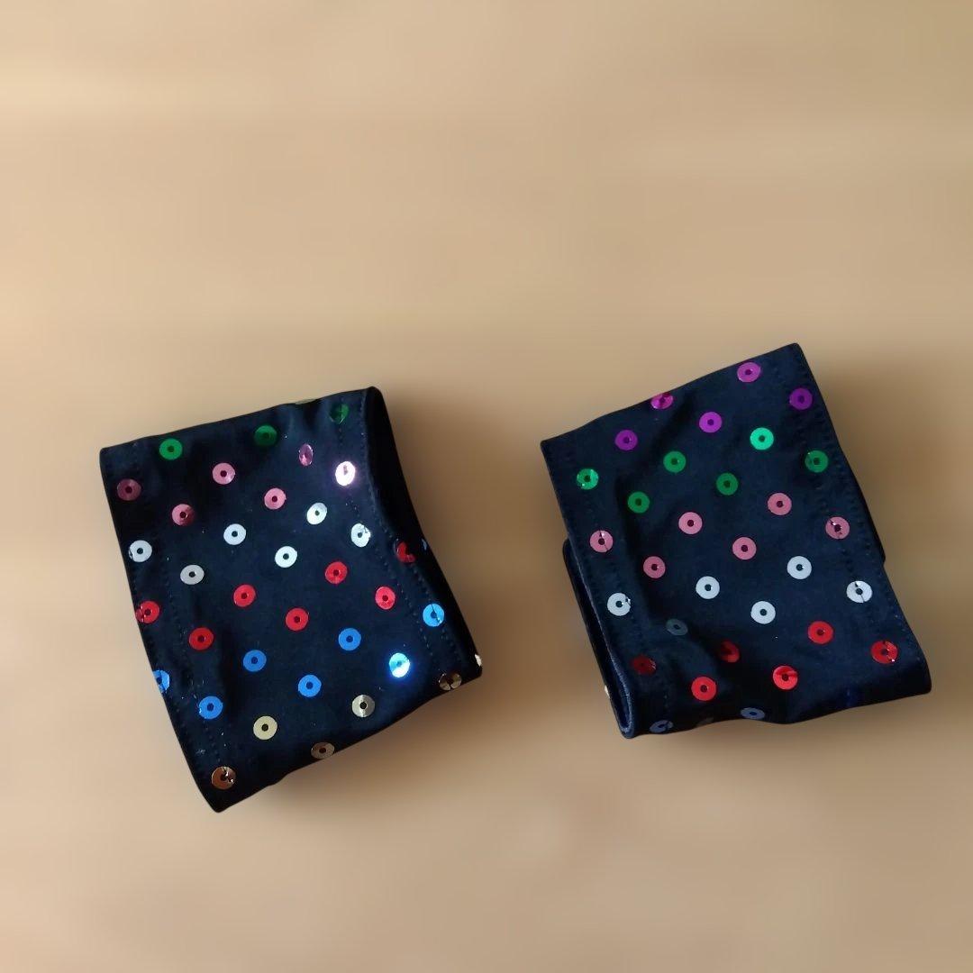 ダンス衣装 スパンコール 黒 片肩