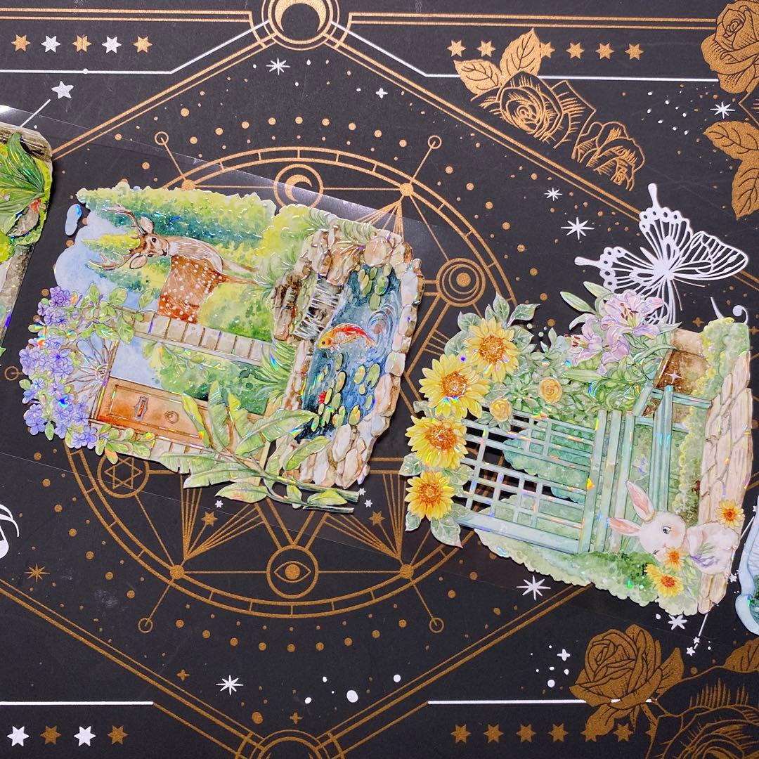 【9207】海外　マステ　中古巻　貝殻光マスキングテープ　四季　背景系