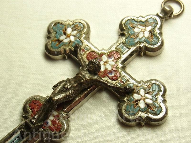 c1555イタリア マイクロモザイクタイル クロス《大型サイズ（S）》