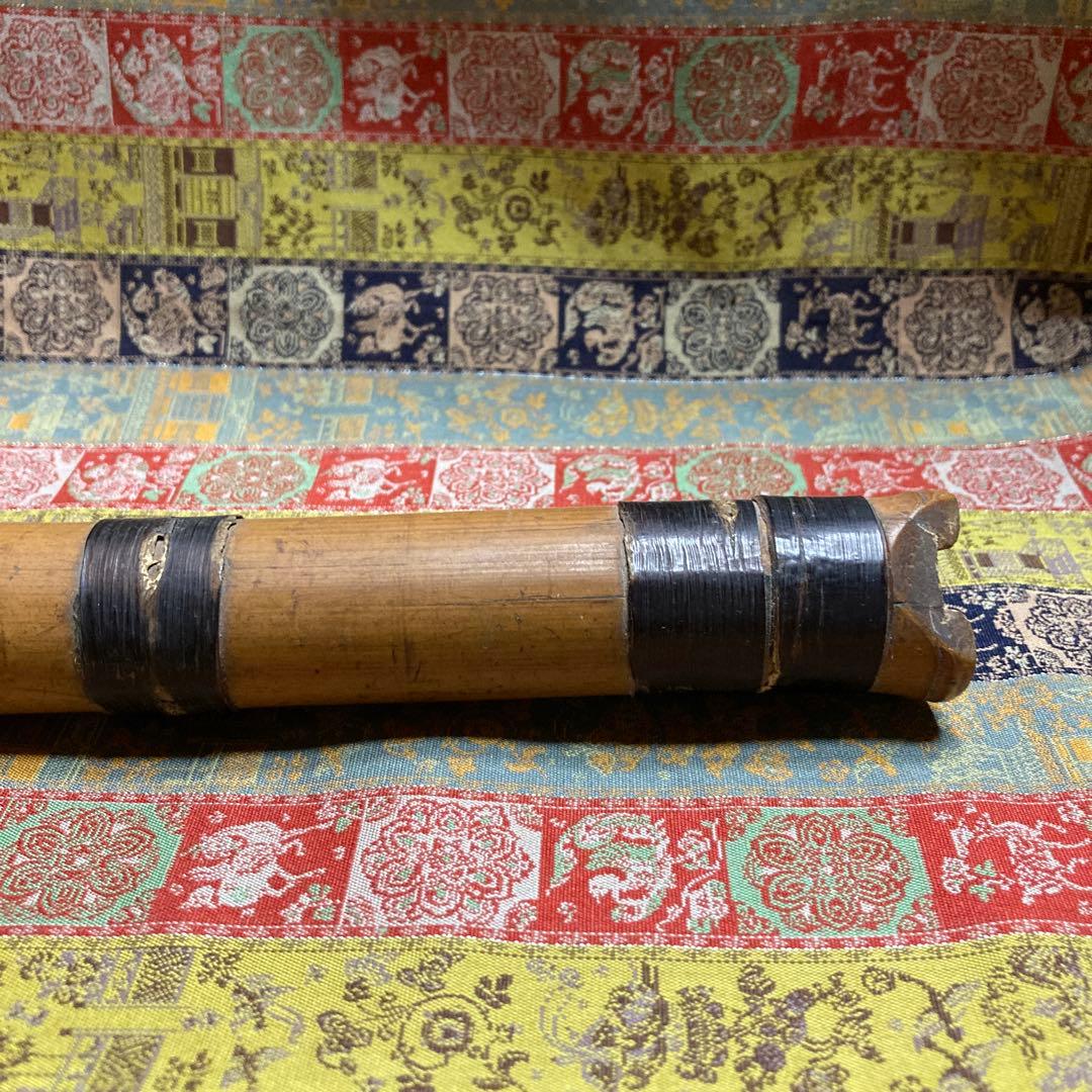 尺八　ヒビ補修　銘無　五穴　47.7cm 172g