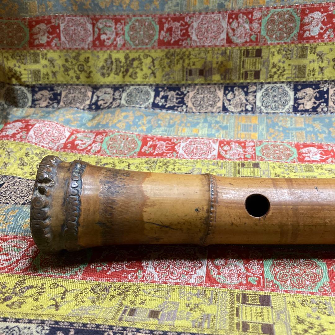 尺八　ヒビ補修　銘無　五穴　47.7cm 172g