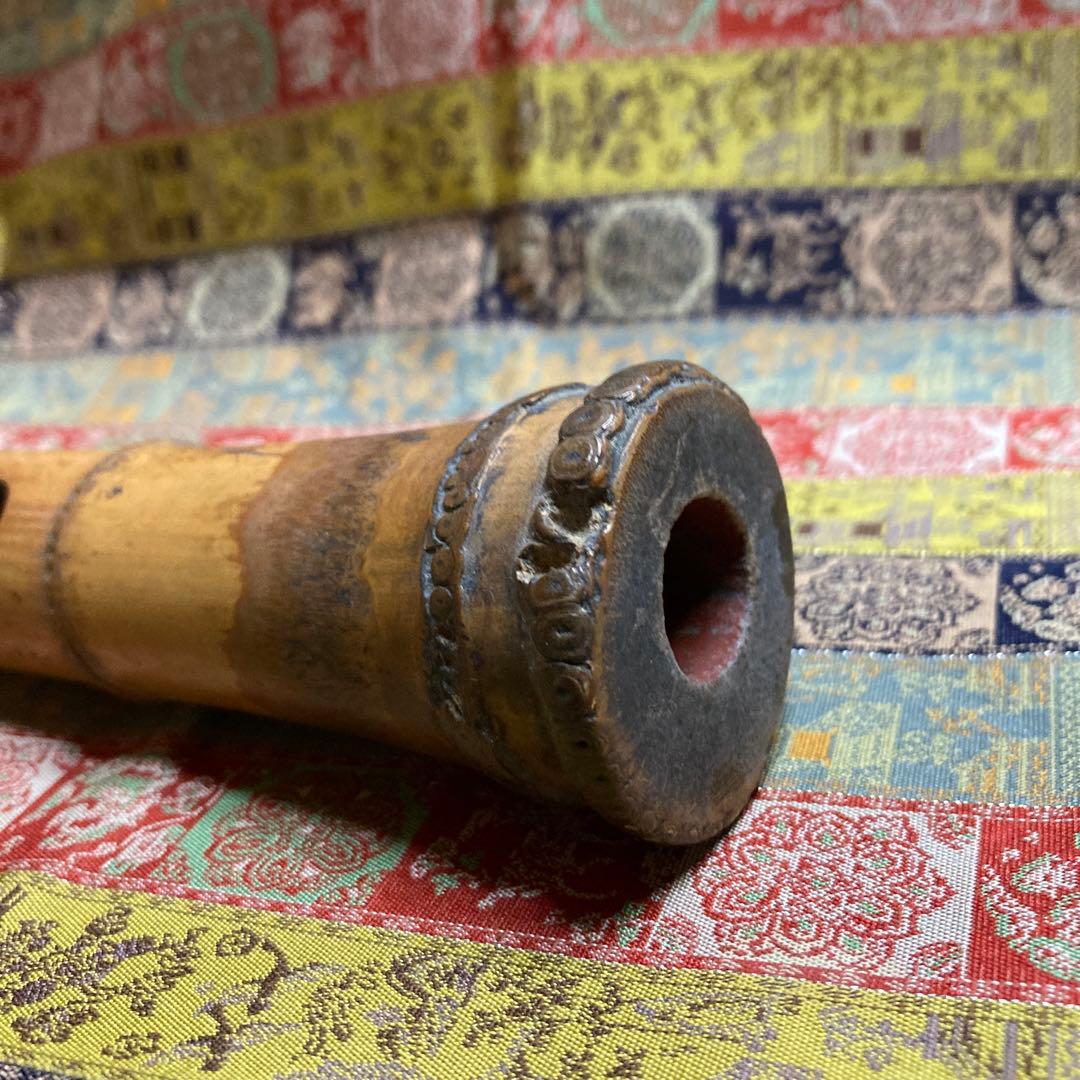 尺八　ヒビ補修　銘無　五穴　47.7cm 172g
