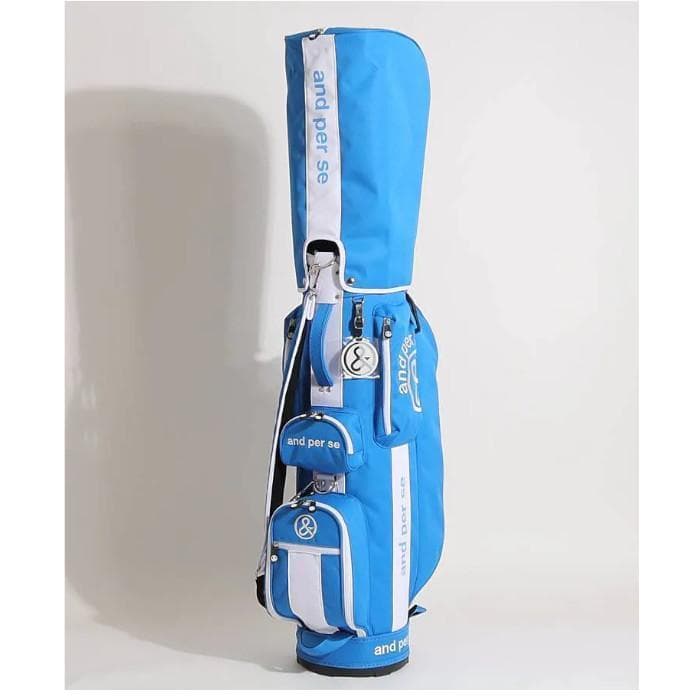 新品 and per se アンパスィ ジャカードツイル キャディバッグ BL