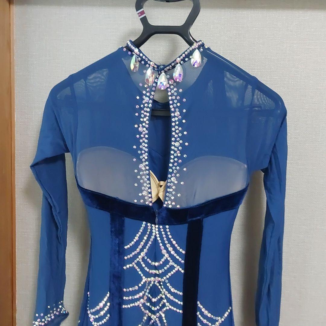 新品青色長袖ラテンダンスドレス　美品