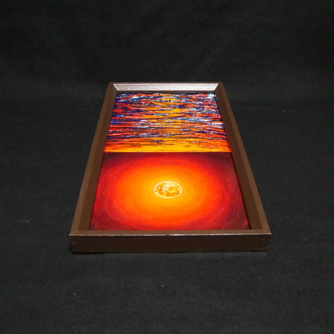 油絵 油彩 油彩画 絵 絵画 長方形ミニ絵画【神秘的な夜】