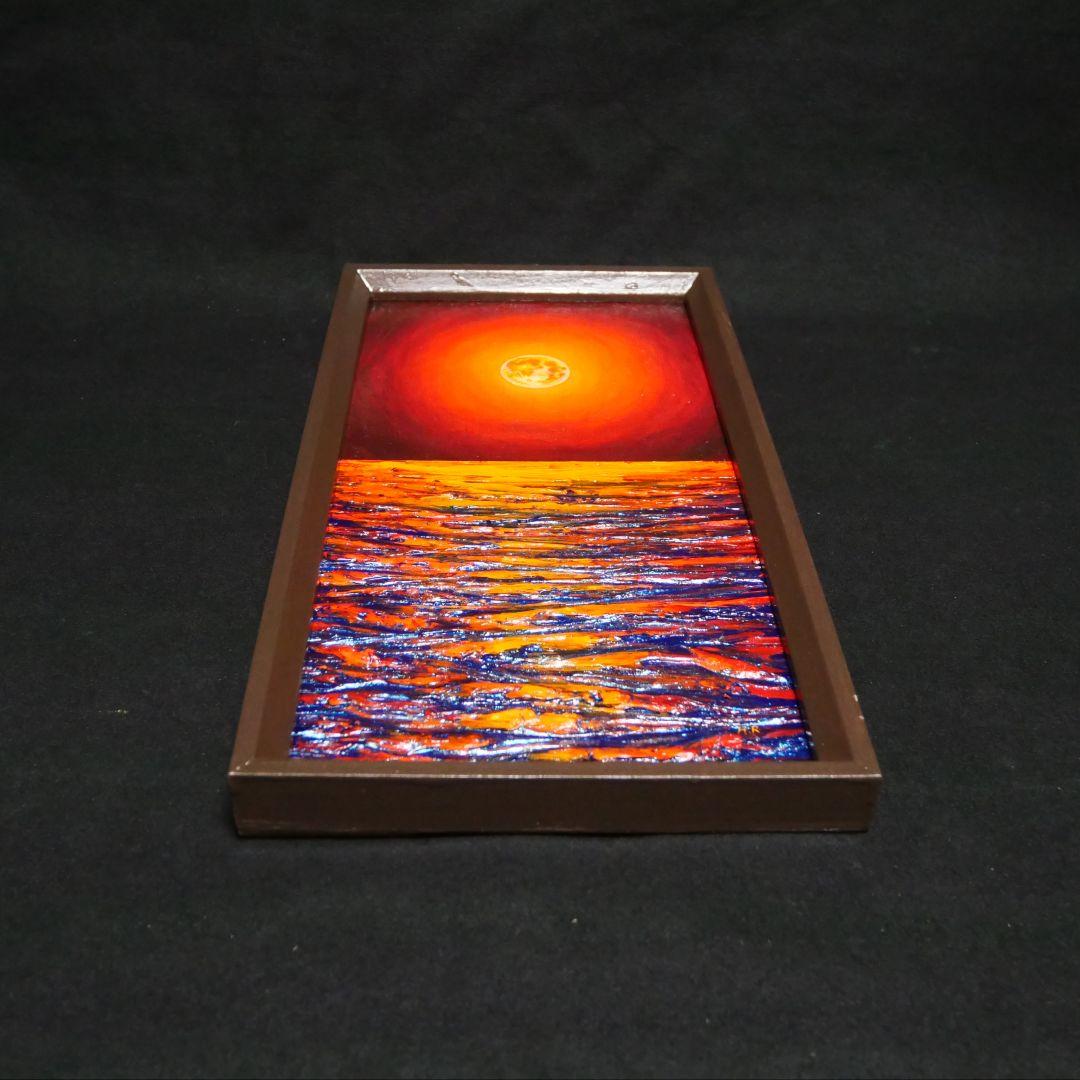 油絵 油彩 油彩画 絵 絵画 長方形ミニ絵画【神秘的な夜】