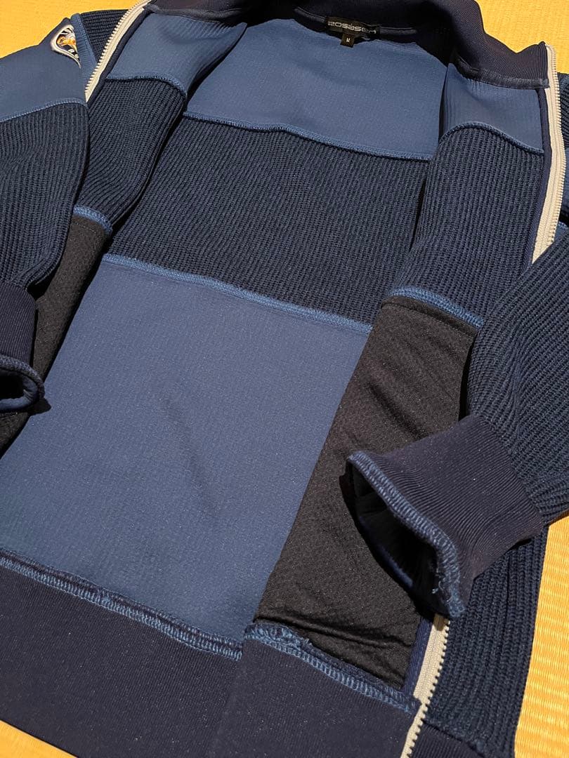 ROSASEN ニットジャケット クォーターゲージブルゾン ゴルフ M ネイビー