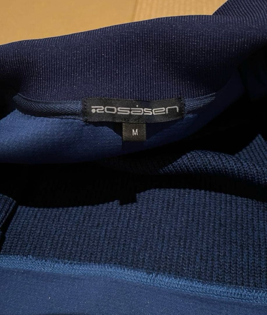 ROSASEN ニットジャケット クォーターゲージブルゾン ゴルフ M ネイビー