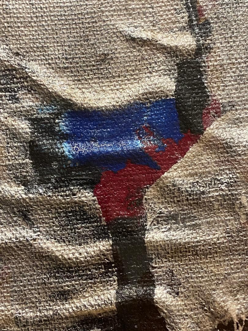 「真作」須田剋太「抽象記号」抽象画　油彩画　額装　サイン有り　F10号