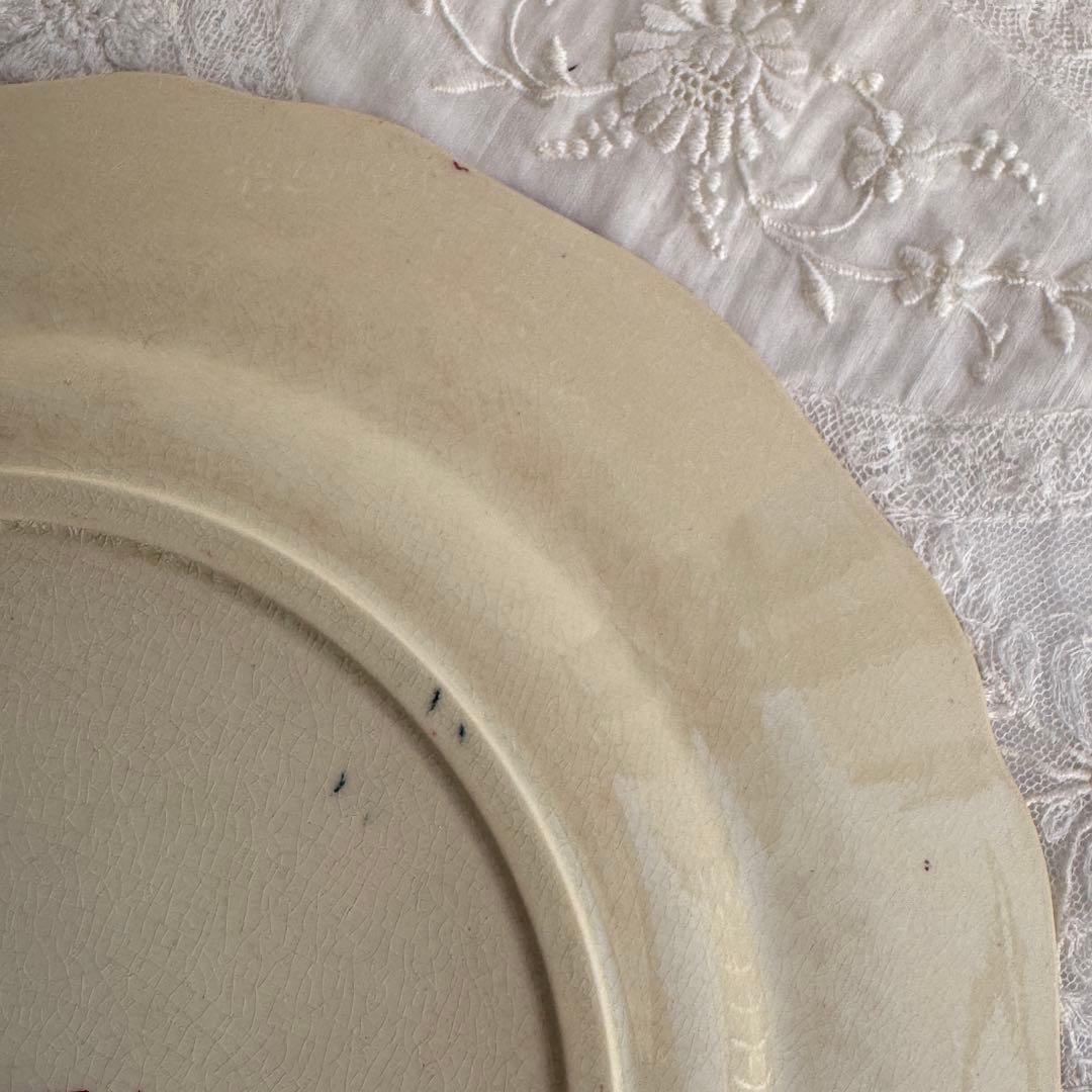 フランスアンティーク　サルグミンヌ　Fontanges ディナープレート　花リム