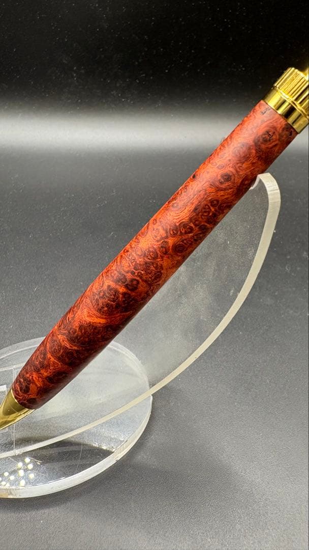 476 超極上　本花梨　瘤杢　木軸シャーペン　木軸ボールペン