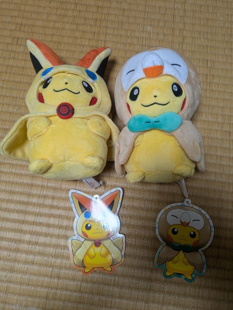 ビクティニ　モクロー　ピカチュウ ぬいぐるみ　ポンチョ　ポケモンセンタートウホク