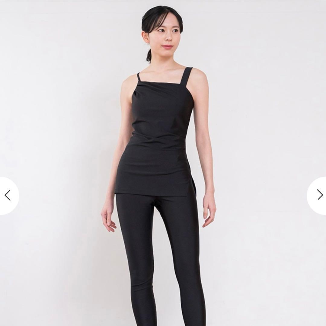 【SUKALA】シャインストレッチアシンメトリーチュニック