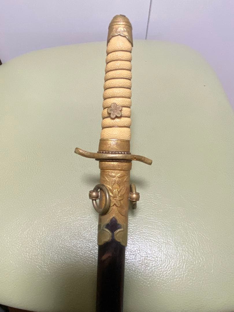 日本軍　軍刀　拵え　模造刀　指揮刀　儀礼刀　海軍短剣　ジャンク品全長42.5cm