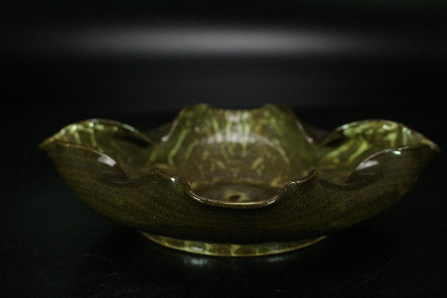 現川 横石臥牛 四方 盤 12cmx12cm(K-LC542)