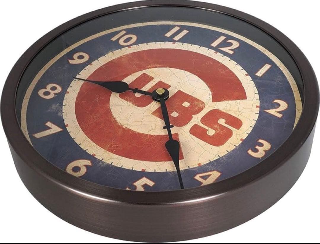 12-インチ ビンテージ ブラシ 設計 ベースボール 掛け時計 サイレント