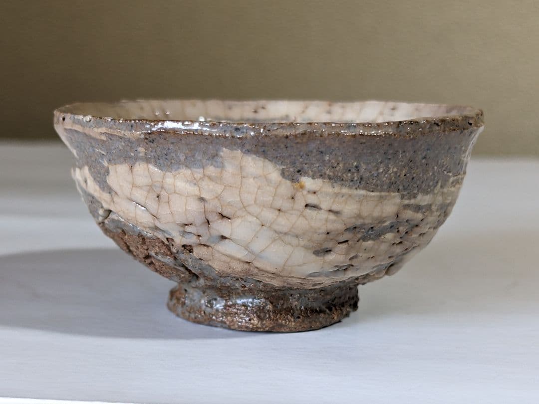 ⭐明治時代 三島唐津 絶品 珍物 四代 清水六兵衛 黒土 象嵌鶴紋様 骨董品