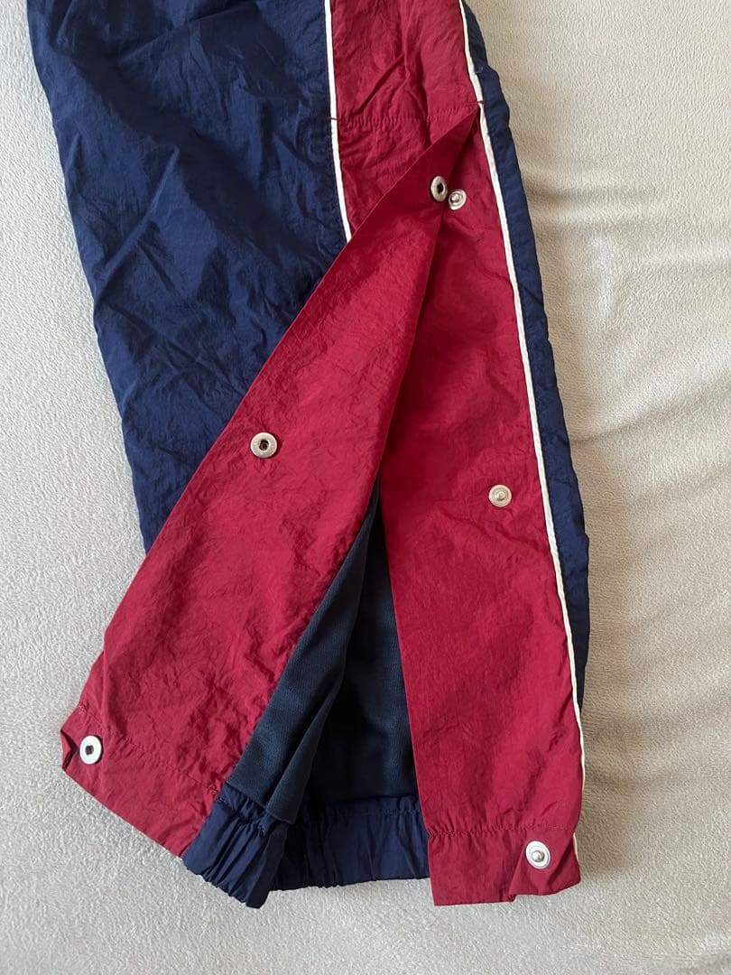 LYFT サイドボタン ナイロン　トラックパンツ ネイビー/ワインレッド　M