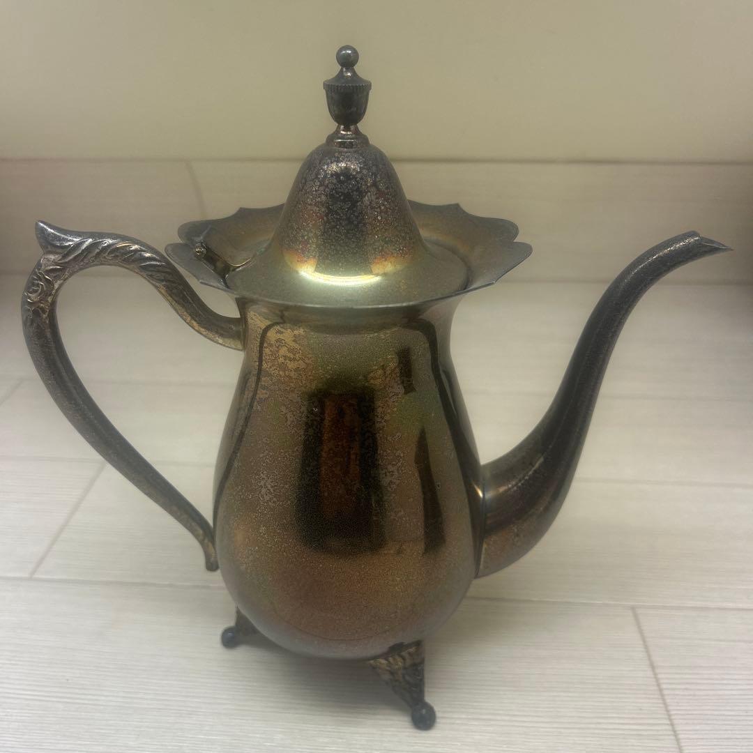 早川 銀川堂 ティーポットの3点セット 早川器物 アンティーク