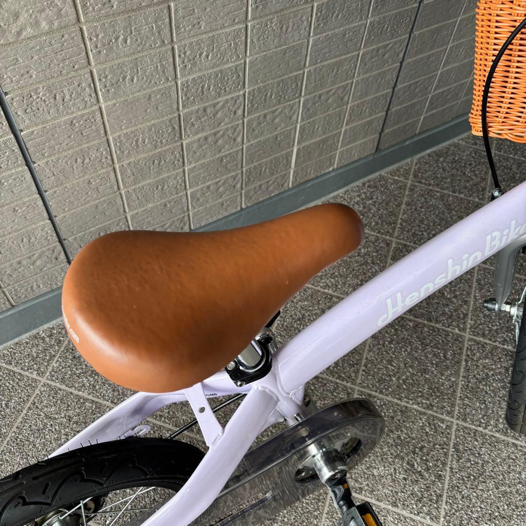 Henshin Bike へんしんバイク 14インチ カゴ付き 紫
