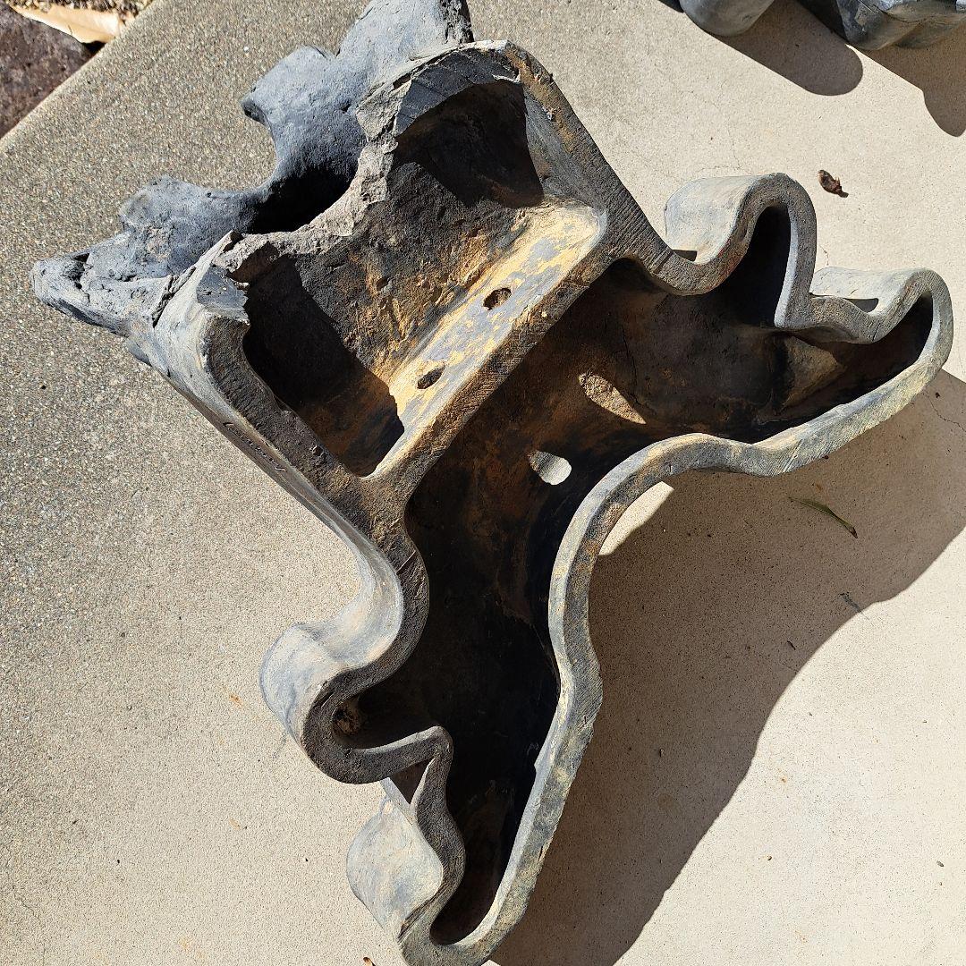 古い大きな鬼瓦　川土キ　魔よけ　工芸品