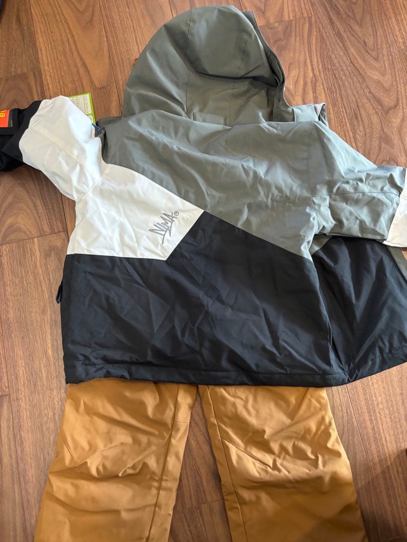 子ども用スキーウェア 130cm グレー/黒/ベージュ